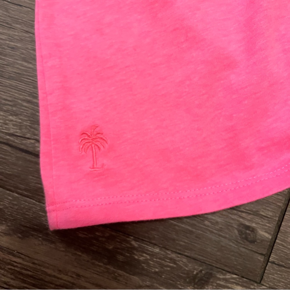 Lilly Pulitzer La Fortuna Off Shoulder Ruffle Top Hot Pink Knit XS Barbiecore - Picture 7 of 7